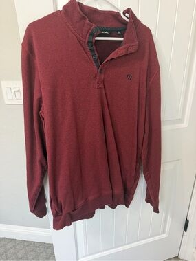 Travis Mathew Men's Zip-Up Sweater - Burgundy